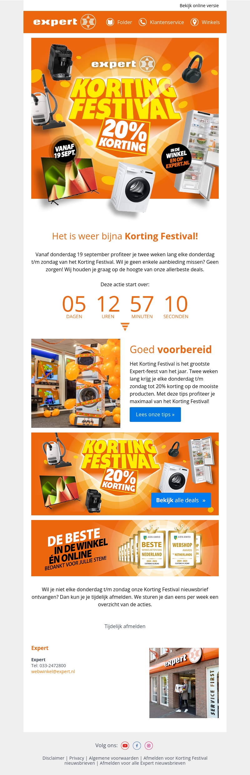 🎉 Het is bijna zover: Korting Festival bij Expert! 🎉 Het is bijna zover: Korting Festival bij Expert!