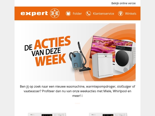 Korting op de beste Miele & Whirlpool producten!🧡