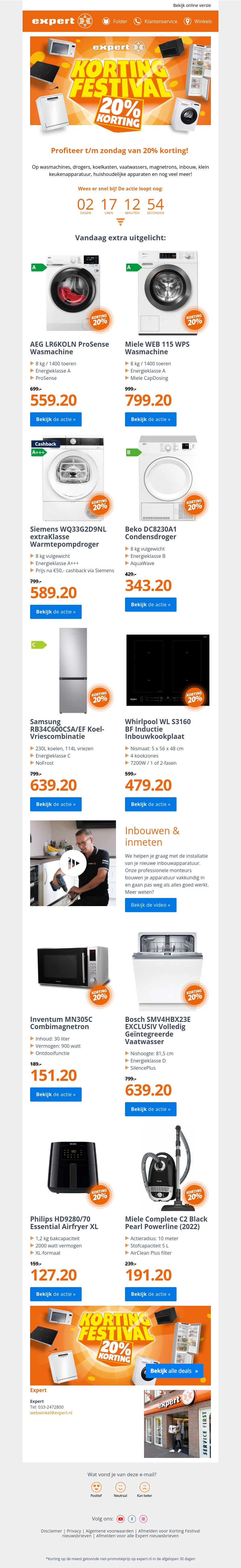 Korting Festival: 20% korting op heel veel elektronica! Korting Festival: 20% korting op heel veel elektronica!