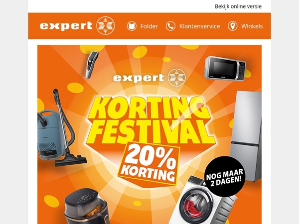 Nog 2 dagen Korting Festival! ⏰