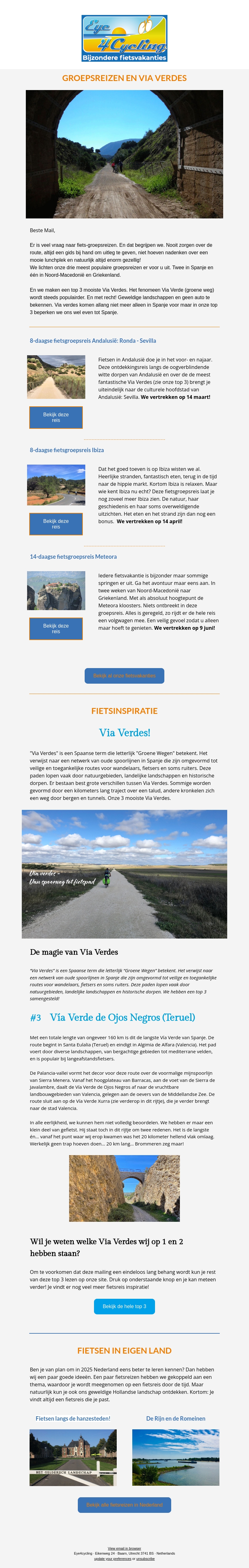 Groepsreizen en de magie van een Via Verde Groepsreizen en de magie van een Via Verde