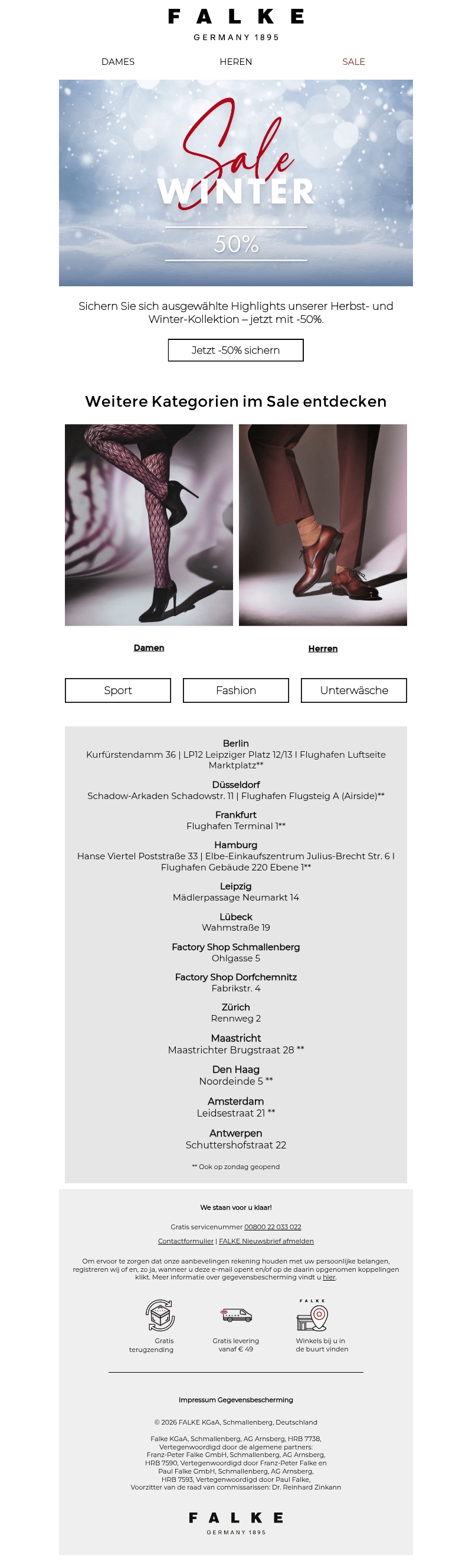 -50% tijdens de FALKE Seasonal Sale! -50% tijdens de FALKE Seasonal Sale!