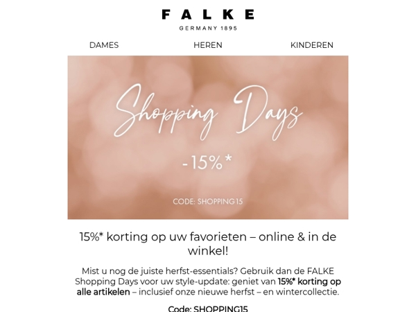 De Shopping Days gaan van start: 15%* korting op alles