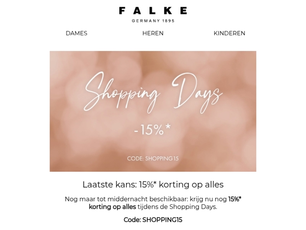 Laatste kans: 15%* korting tijdens de Shopping Days