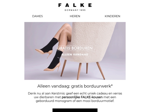 Gratis borduurwerk* uw FALKE-kousen