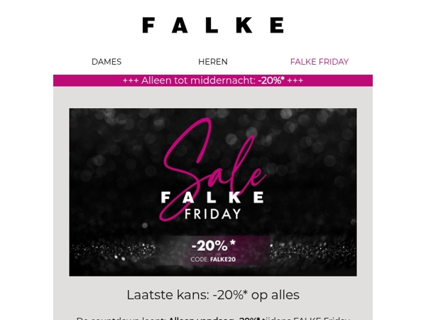 Alleen vandaag: -20%* tijdens FALKE FRIDAY