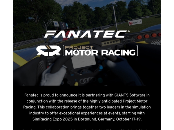 Fanatec Powers Project Motor Racing at SimRacing Expo 2025