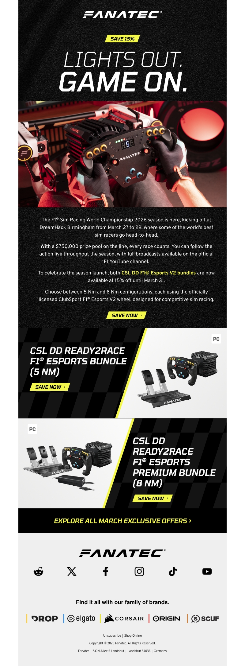 Limited time offer on CSL DD F1® Esports bundles Limited time offer on CSL DD F1® Esports bundles