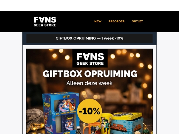 We maken plaats in het magazijn: Giftsets -10%