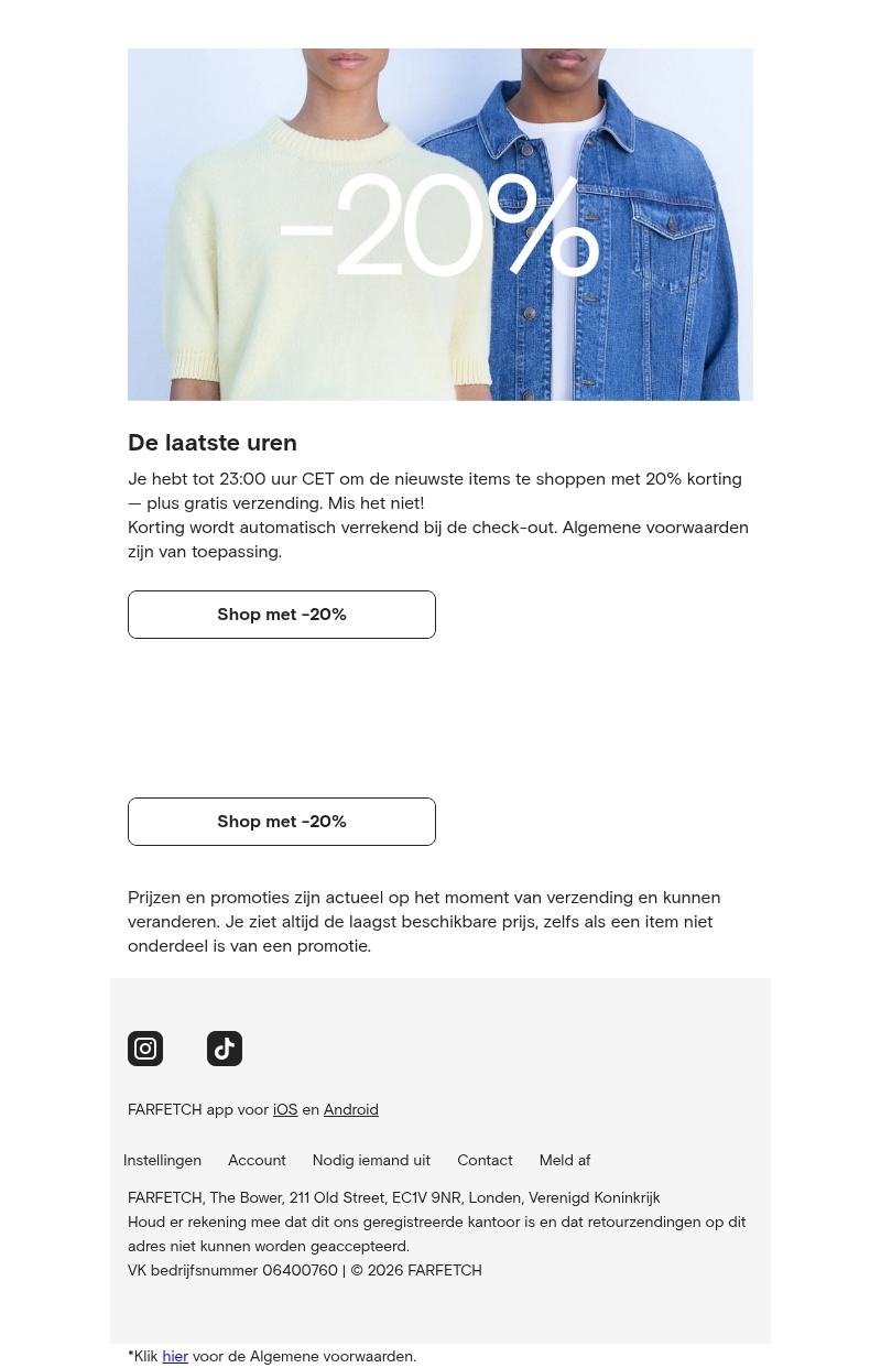 20% korting eindigt vandaag 20% korting eindigt vandaag