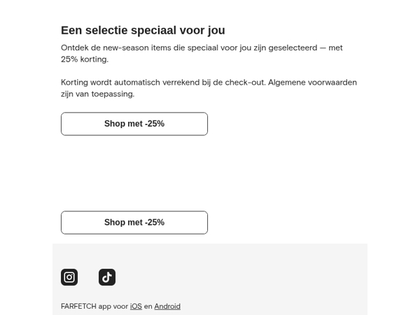 25% korting op nieuwe aanwinsten