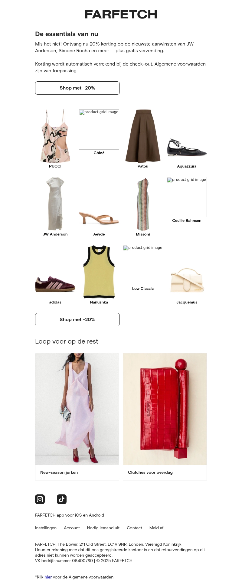 Nieuwe essentials: 20% korting Nieuwe essentials: 20% korting