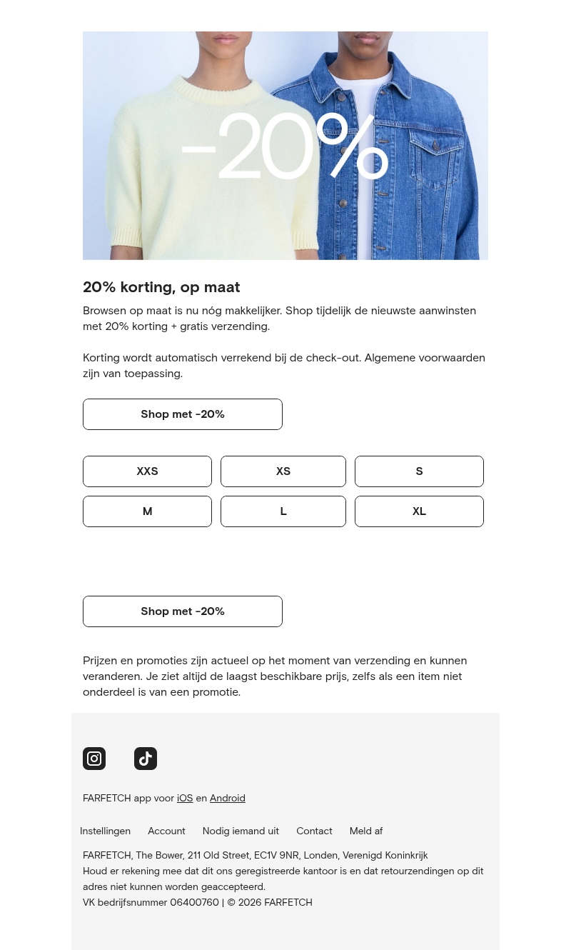 Shop op maat: 20% korting Shop op maat: 20% korting