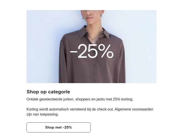 25% korting: shop op categorie