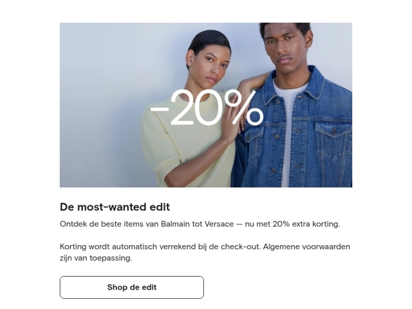 20% korting op het beste