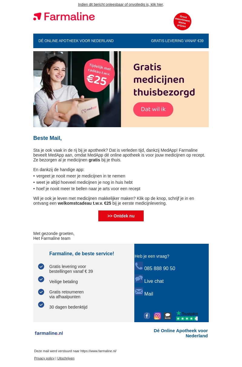 Gratis je medicijnen thuisbezorgd Gratis je medicijnen thuisbezorgd
