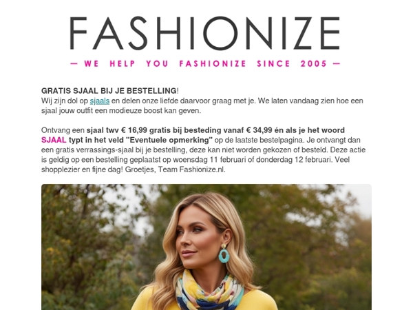 GRATIS SJAAL bij je bestelling twv € 16,99 🤩