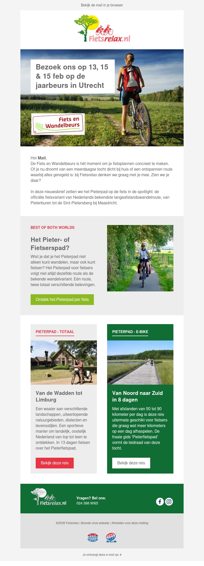 Fiets en Wandelbeurs: wij zijn erbij Fiets en Wandelbeurs: wij zijn erbij