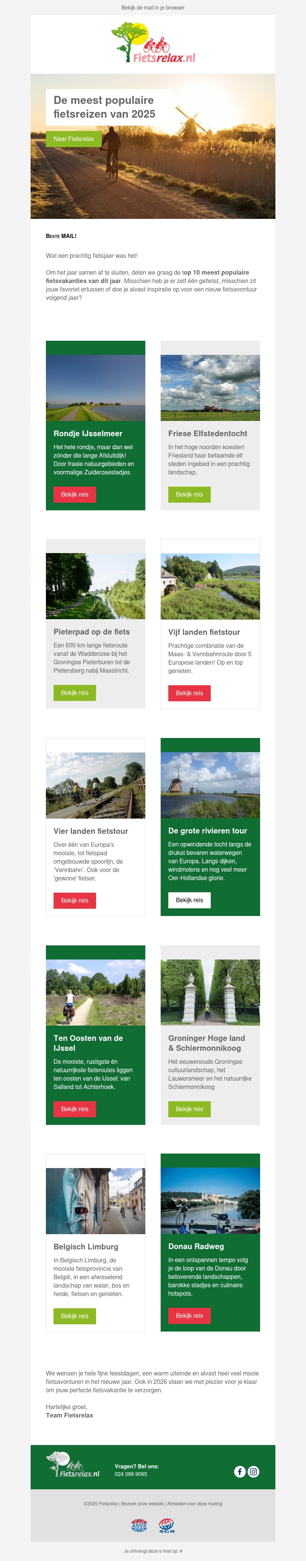 Fijne feestdagen! Dit waren onze populairste fietsvakanties Fijne feestdagen! Dit waren onze populairste fietsvakanties