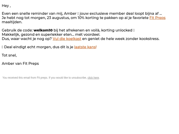 Jouw Fit Preps voordeel tikt weg … 🫣