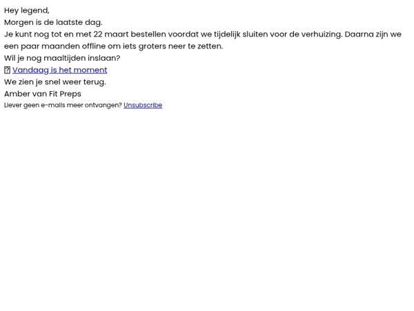 Hi legend, korte heads-up