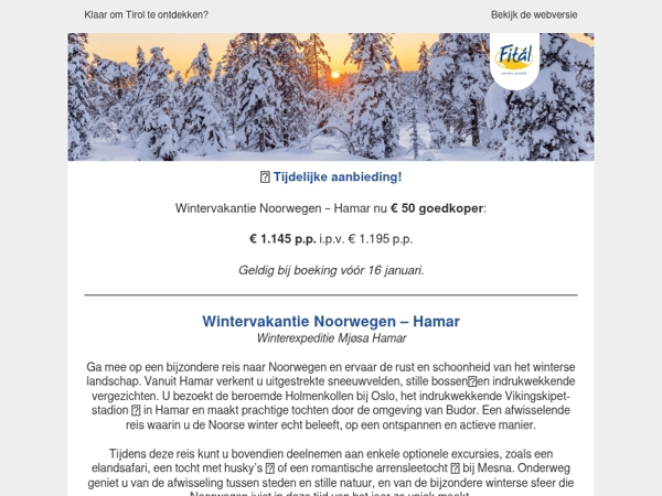 Winteraanbieding Noorwegen - Hamar ❄️