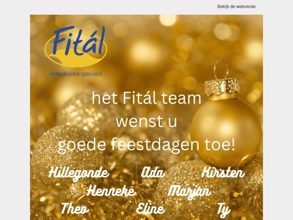 Het Fitál-team wenst u goede Kerstdagen toe!