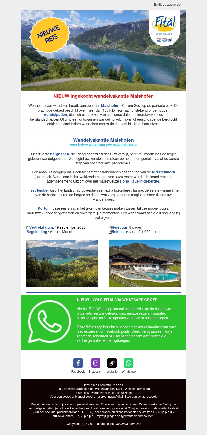 Nieuwe Wandelvakantie : Maishofen bij Zell am See Nieuwe Wandelvakantie : Maishofen bij Zell am See