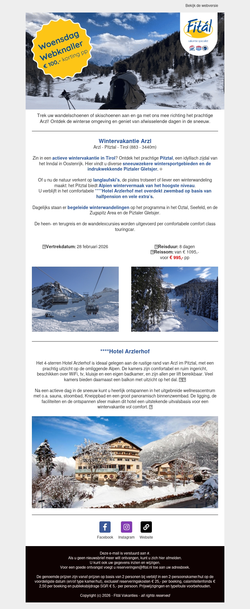 Wintervakantie Arzl/Pitzal met € 100,- korting p.p. Wintervakantie Arzl/Pitzal met € 100,- korting p.p.