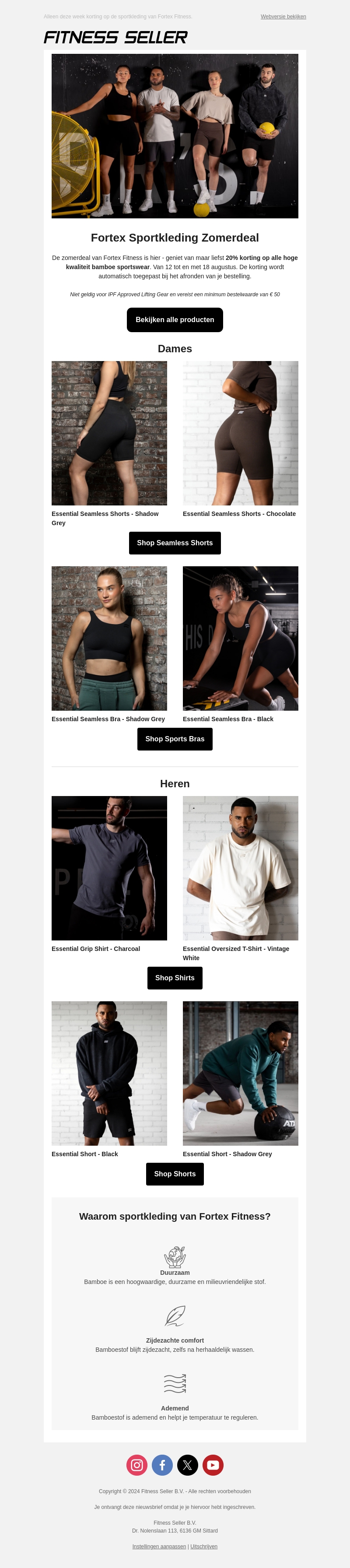 Zomerdeal β 20% korting op Fortex sportkleding Zomerdeal β 20% korting op Fortex sportkleding