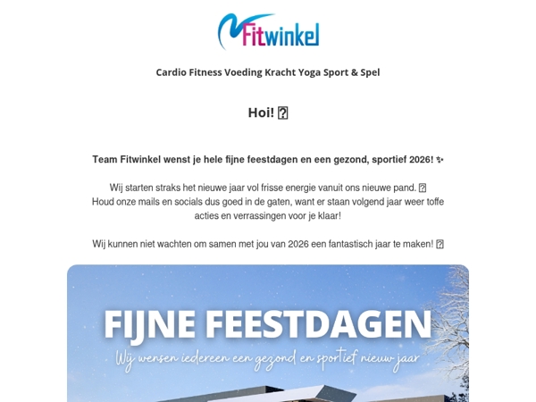 Fijne feestdagen van Team Fitwinkel! ✨