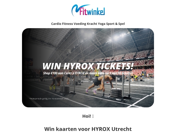 🏆 WINACTIE! Win kaarten voor HYROX Utrecht