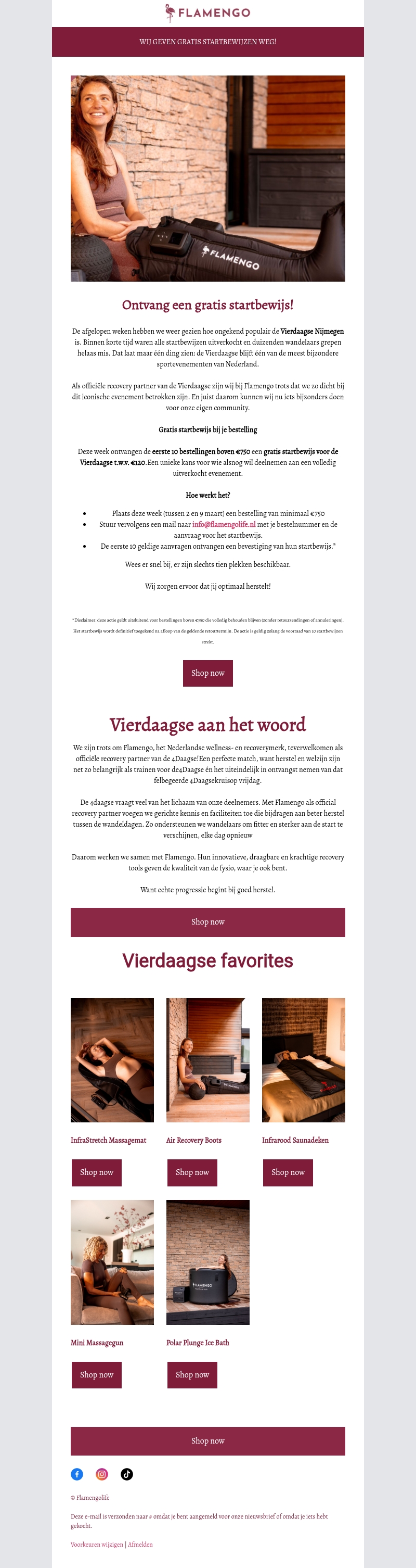 Gratis startbewijs Vierdaagse! Gratis startbewijs Vierdaagse!