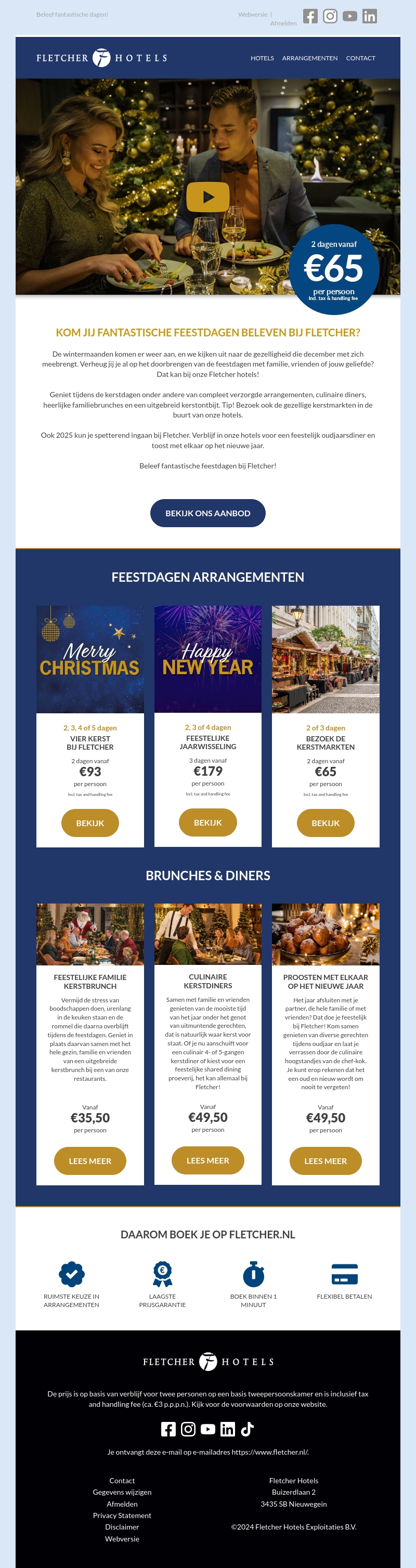 🎄 Onvergetelijke feestdagen vier je bij Fletcher 🎄 Onvergetelijke feestdagen vier je bij Fletcher