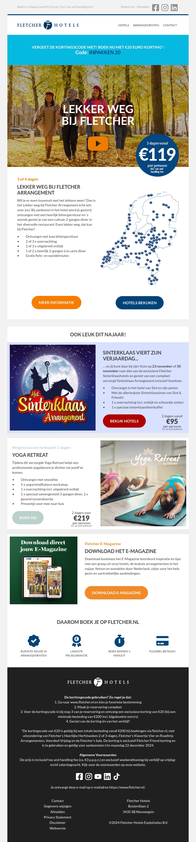 Het perfecte uitje dit seizoen: Lekker Weg bij Fletcher! Het perfecte uitje dit seizoen: Lekker Weg bij Fletcher!