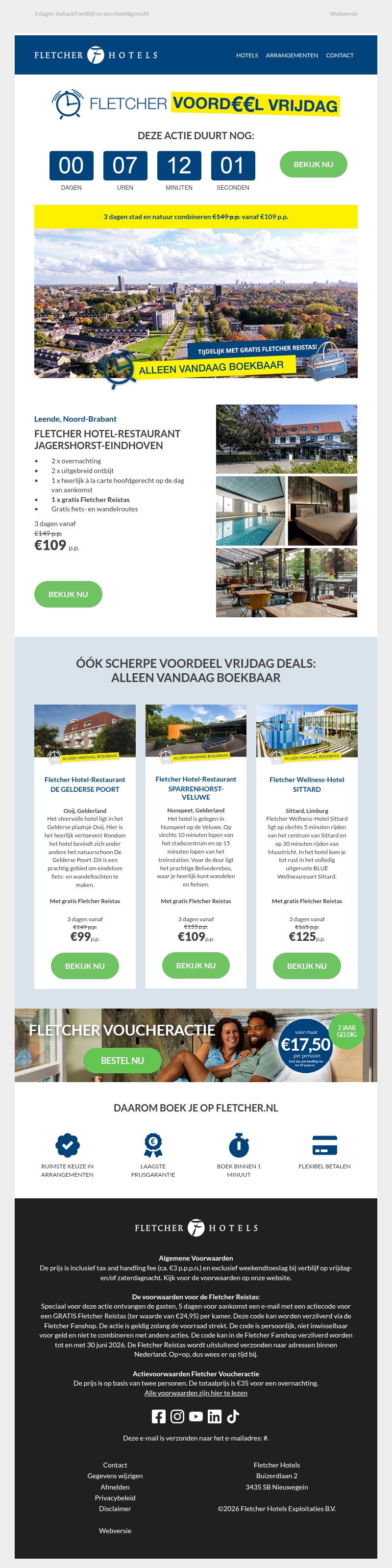 Laatste kans! Alleen vandaag te boeken: 3 dagen stad en natuur combineren vanaf €109 p.p. Laatste kans! Alleen vandaag te boeken: 3 dagen stad en natuur combineren vanaf €109 p.p.