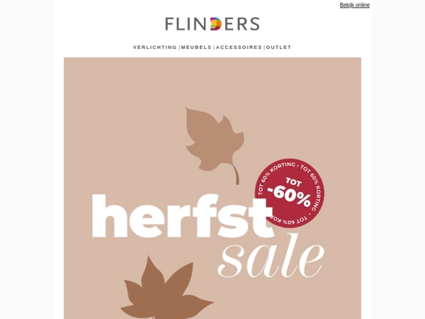 Herfst Sale: korting tot 60% 🍂