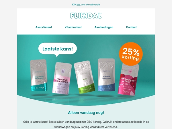 Alleen vandaag nog 🕑 25% korting