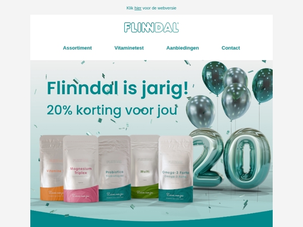 20% korting op het gehele assortiment 🎈