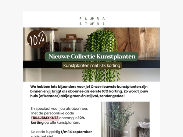 Ontdek onze kunstplanten + extra korting