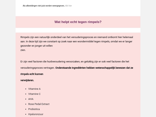 Wondermiddel tegen rimpels
