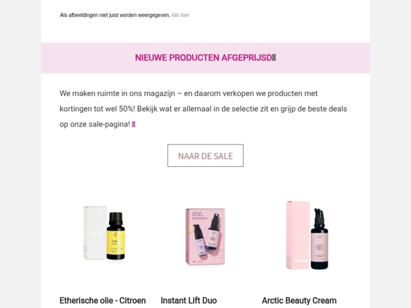 Nieuwe producten afgeprijsd