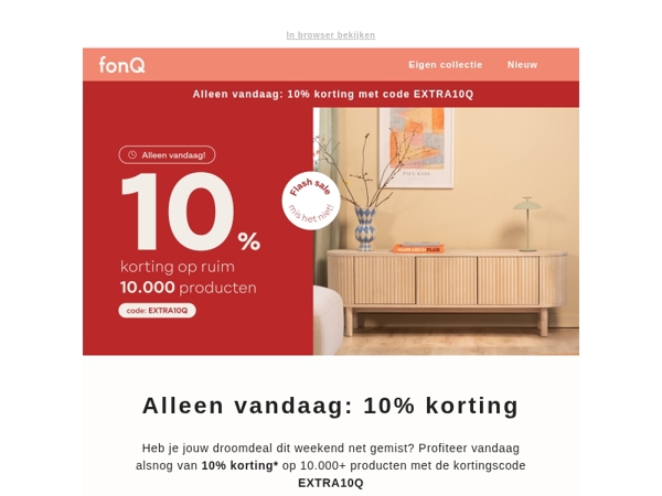 Alleen vandaag: 10% korting met code EXTRA10Q