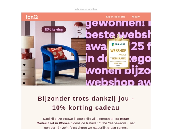Alleen vandaag nog: 10% korting cadeau!