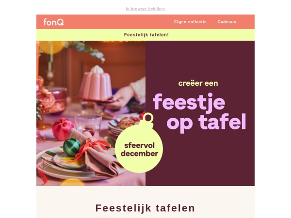 Feestelijk tafelen met fonQ