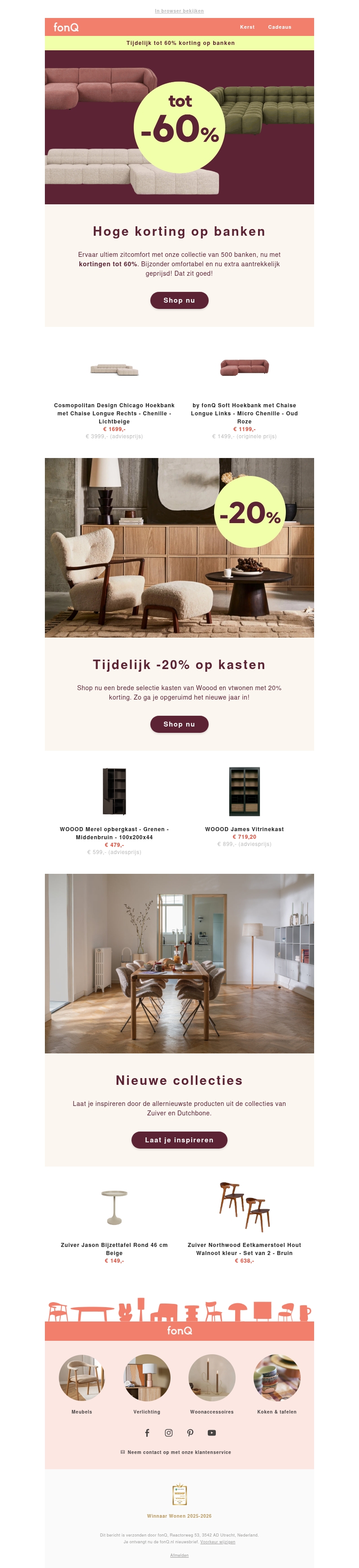 Tijdelijk tot 60% korting op banken Tijdelijk tot 60% korting op banken