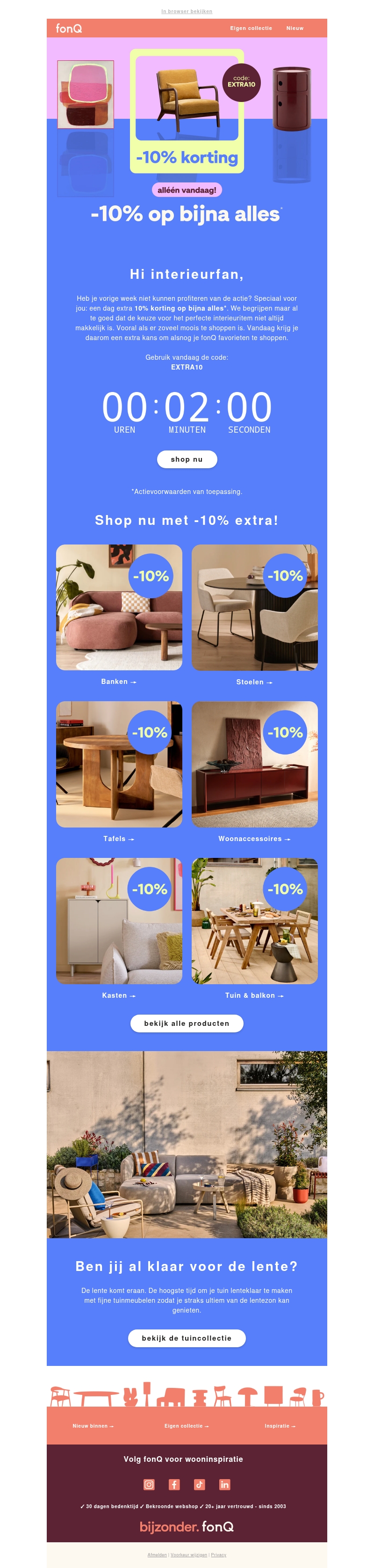 Speciaal voor jou: een dag extra 10% extra korting! Speciaal voor jou: een dag extra 10% extra korting!