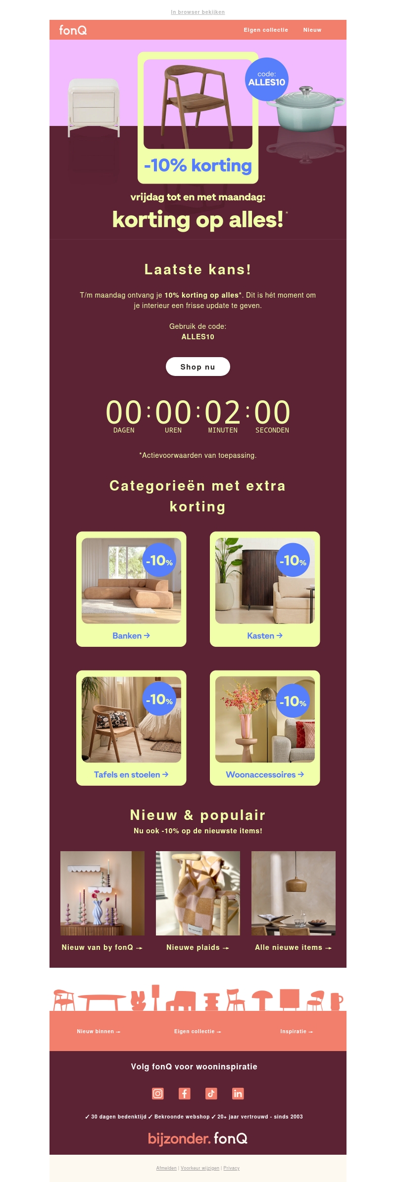 Laatste kans: nu 10% korting bij fonQ Laatste kans: nu 10% korting bij fonQ
