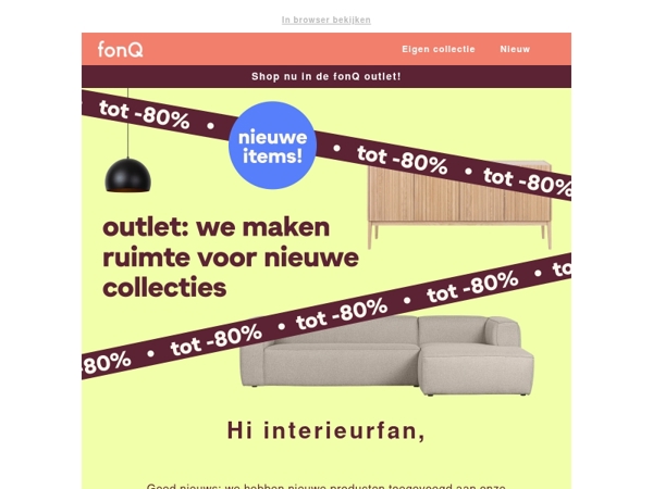 Nieuwe producten aan de outlet toegevoegd