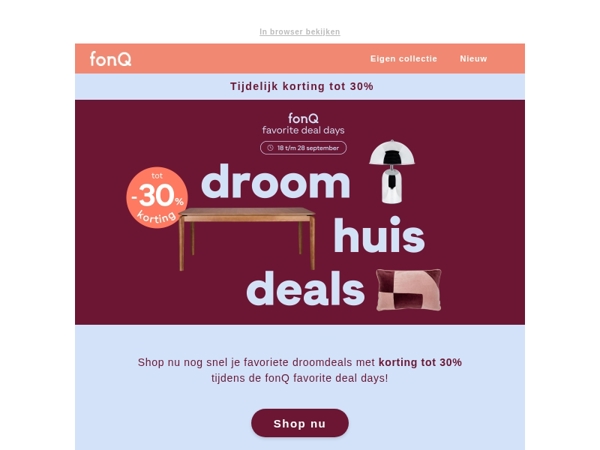 Shop je favoriete deals nu met korting tot 30%